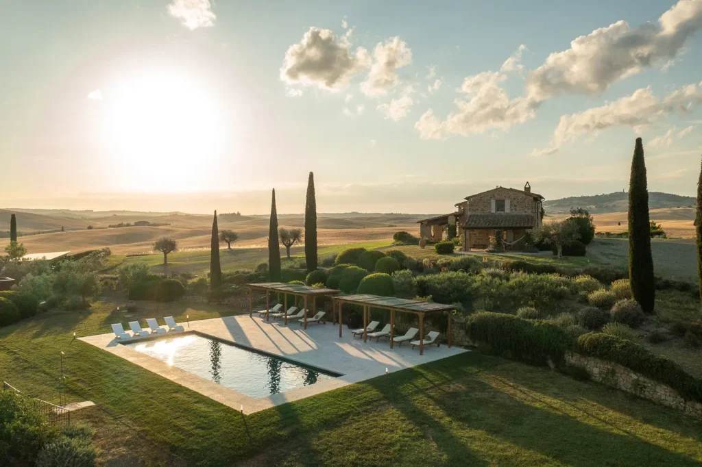 Villa privata con piscina panoramica immersa nelle colline della Val d'Orcia vicino Pienza