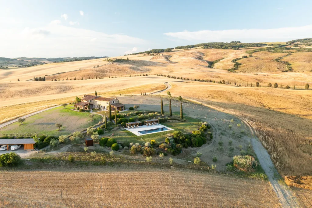 Villa privata con piscina panoramica immersa nelle colline della Val d'Orcia vicino Pienza