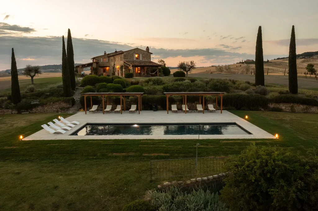 Villa privata con piscina panoramica immersa nelle colline della Val d'Orcia vicino Pienza