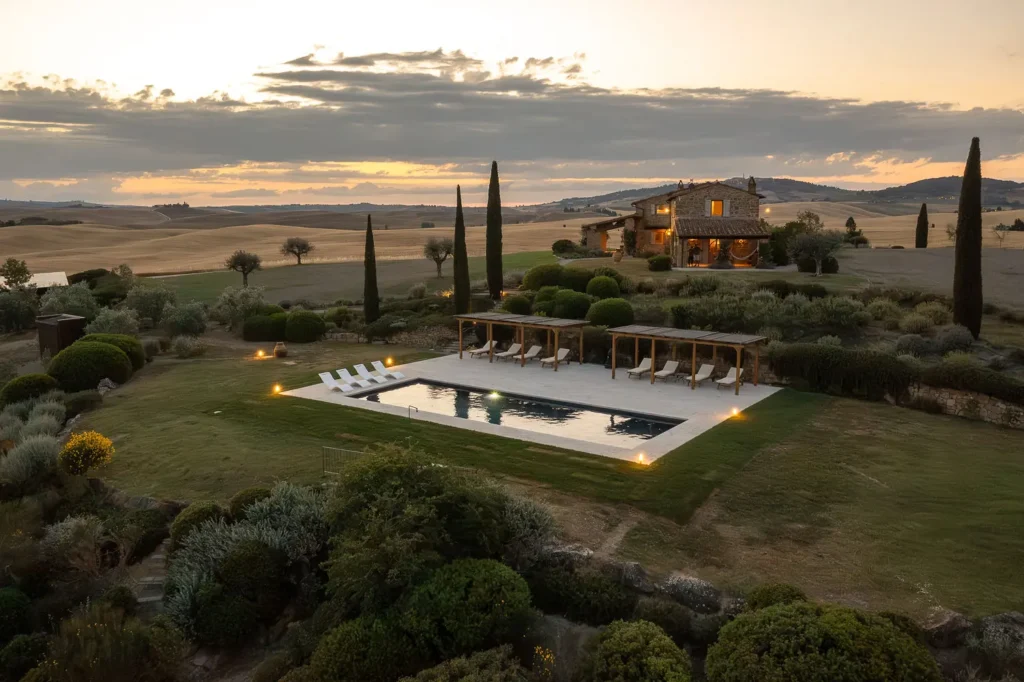 Villa privata con piscina panoramica immersa nelle colline della Val d'Orcia vicino Pienza